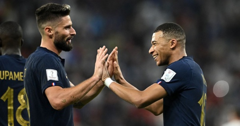 Kylian Mbappé và Olivier Giroud chạy đua cho danh hiệu "Vua phá lưới" World Cup 2022
